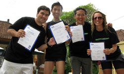 Another great success again! PADI IDC BALI Nov/Dec 2009 conducted by Course Director SF Chong and Master Instructor Mohamed, 8 Instructor candidates from UK, Indonesia, Switzerland, Denmark, China, Iran has successfully completed their PADI Instructor Examination in Bali Indonesia. Special thanks to Junya Kato from PADI Asia Pacific Educational Consultant for staffing this IDC
